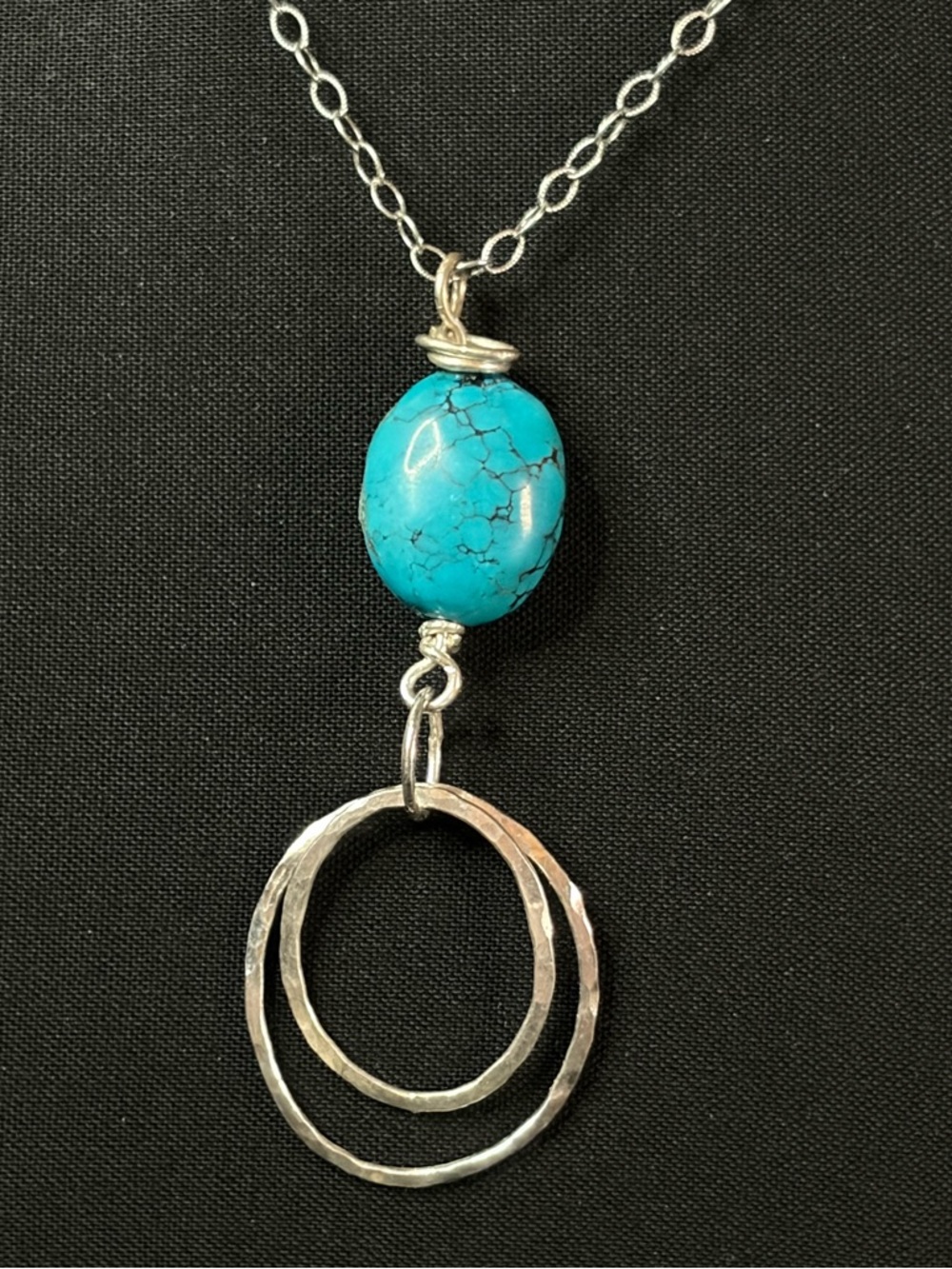 Sterling Silver Turquoise Argentium Artisan Hand Crafted Necklace